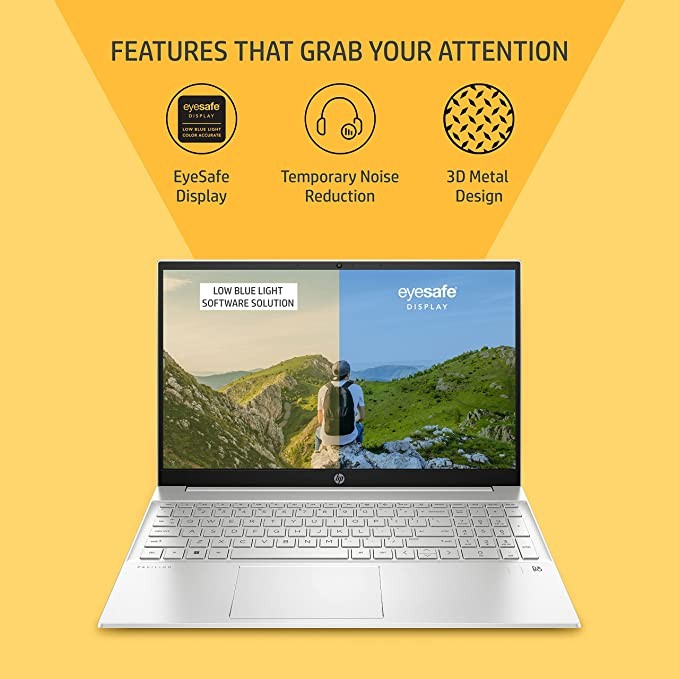 HP Pavilion 15 12Th Gen Intel Core I5 8Gb Sdram/512Gb Ssd 15.6 Inches Fhd,IPS,Micro-Edge Display/Intel Iris Xe Graphics/B&O/Windows 11 Home/Ms Office 2021/Fast Charge/1.75Kg, 15-Eg2009Tu, Silver